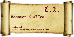 Beamter Klára névjegykártya